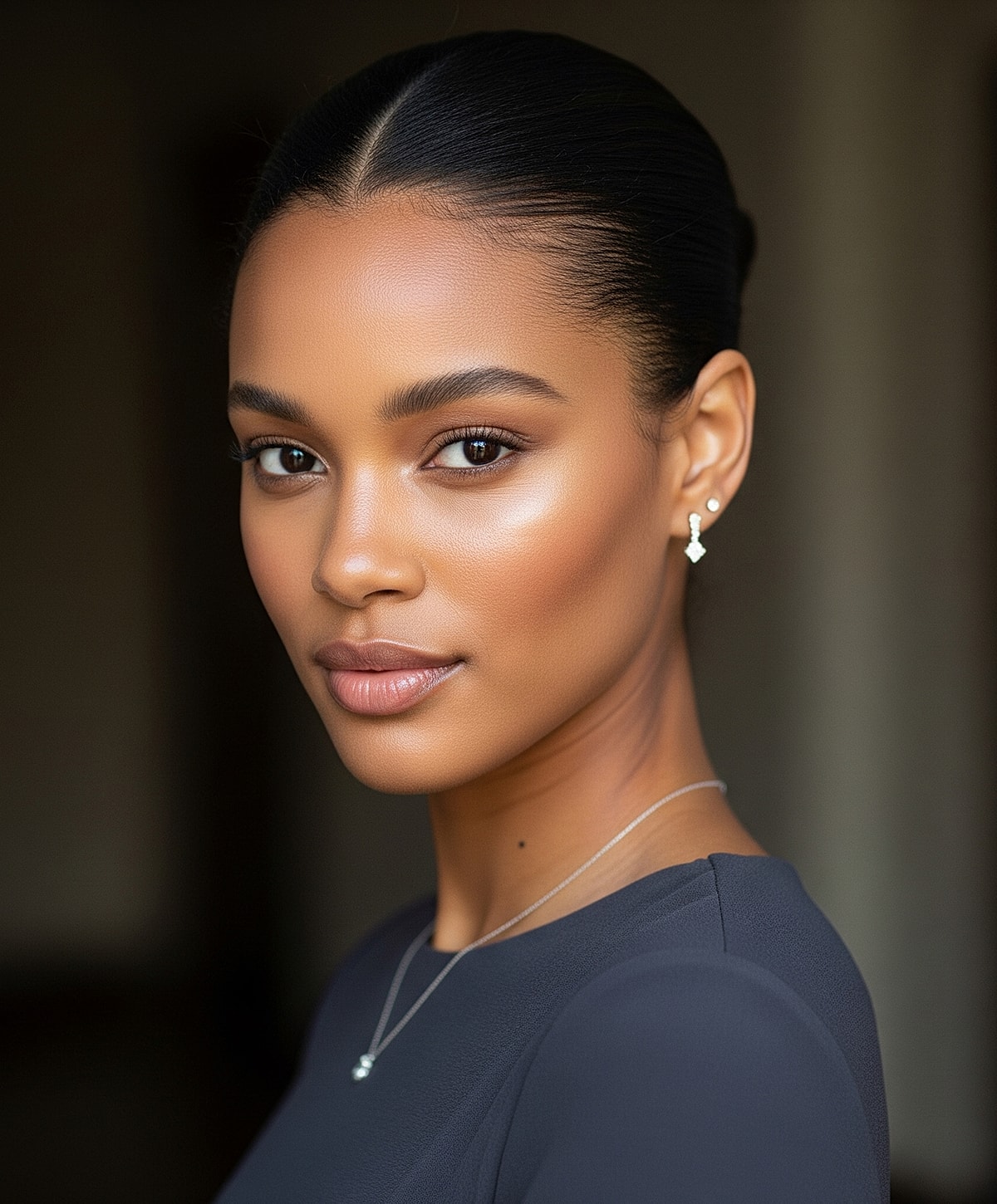 Portrait of a woman with elegant jewelry.