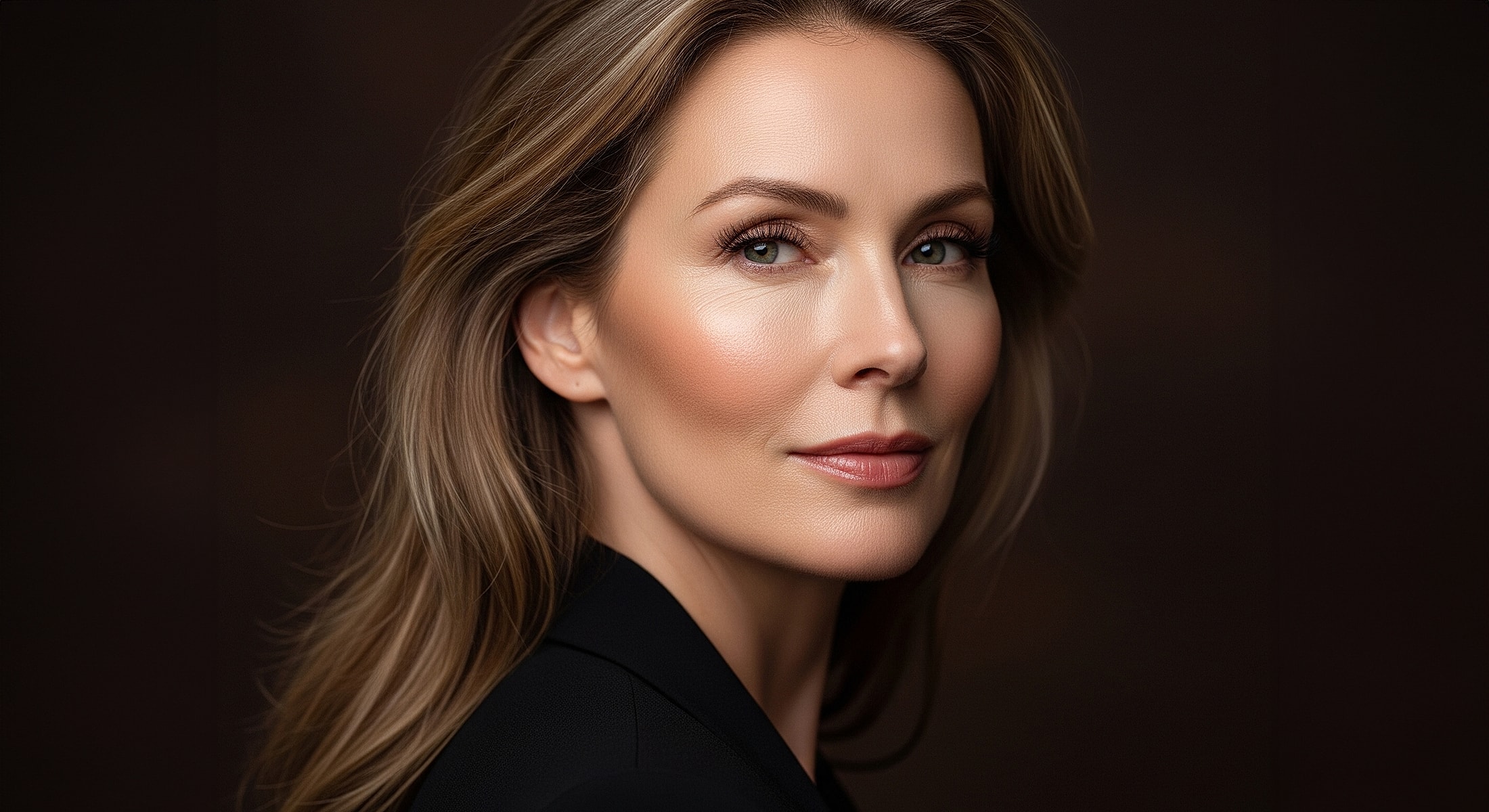 Portrait of a woman with elegant features.